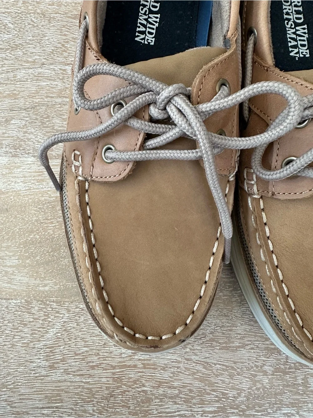 Bass Pro Shops Men’s Brown Tan Leather Boat Shoes